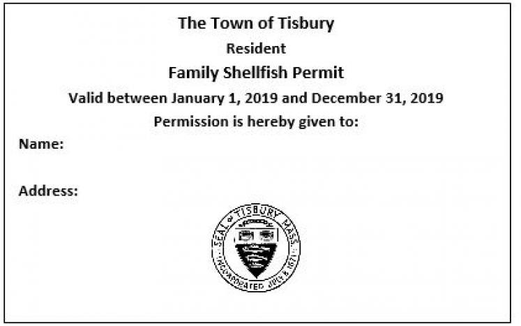Tisbury Shellfish Permit
